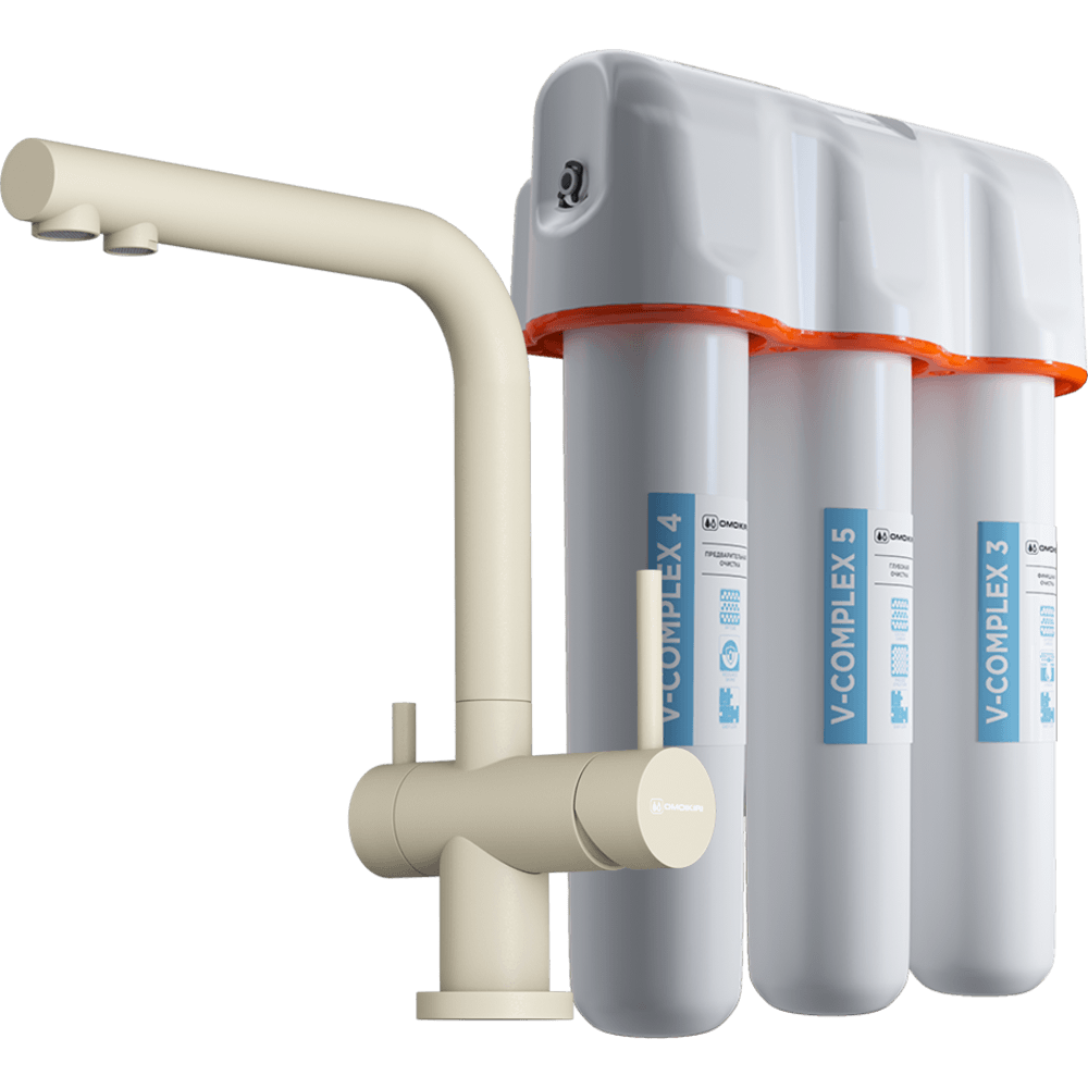 Смеситель для кухни Omoikiri Nagano P + Pure Drop Lite с фильтром Эспрессо 4500.8028