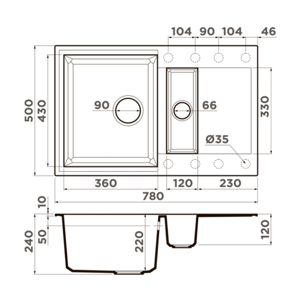 Мойка кухонная Omoikiri Sakaime 78 Бежевый 4993116 — изображение 4