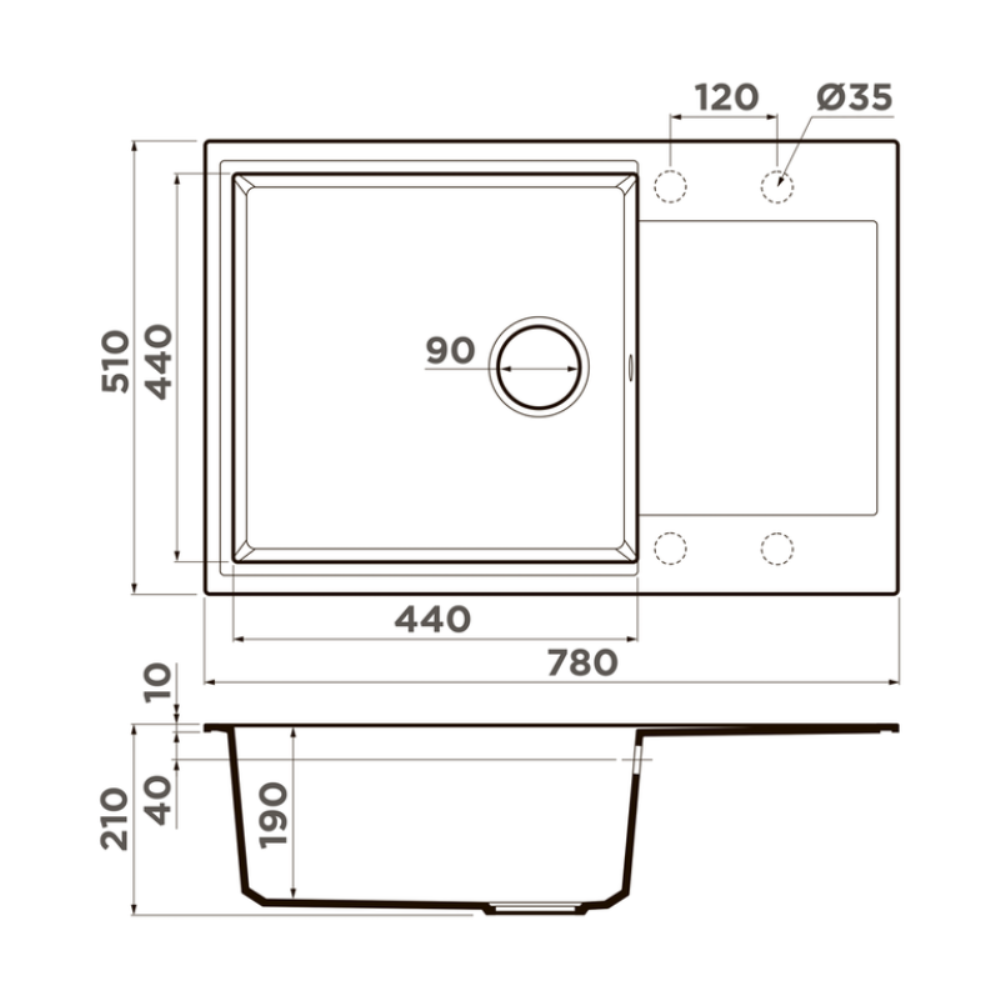 Мойка кухонная Omoikiri Daisen 78 Пастила 4993688 — изображение 4