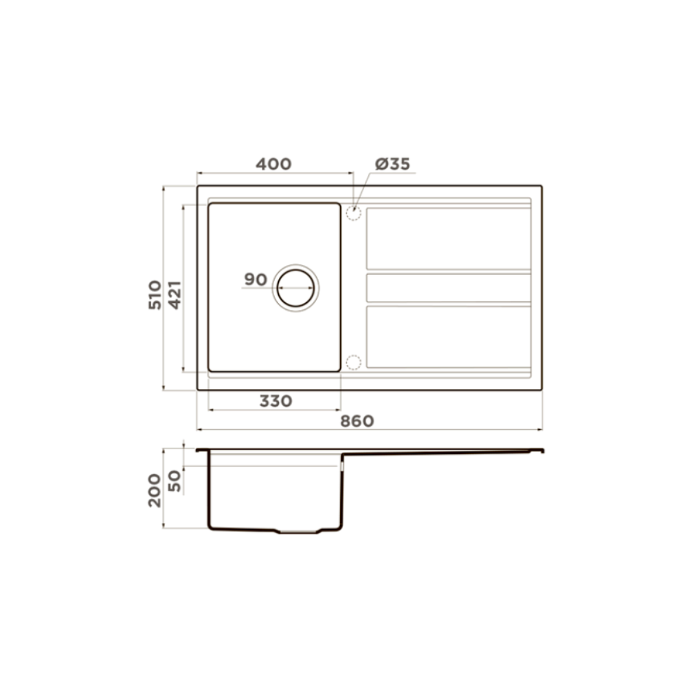 Мойка кухонная Omoikiri Kitagawa 86 Серый матовый 4993807 — изображение 4